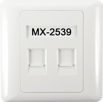 MX Dual Port RJ45 86 Keystone Jack Faceplate CAT 5E CAT 6 With Shutter Lan Adapter(1000 Mbps)