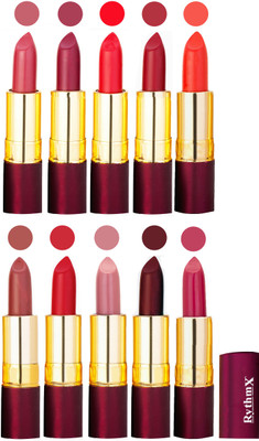 

Rythmx Matte Lipstick Set Of 10 Pcs 90(Multicolor,)