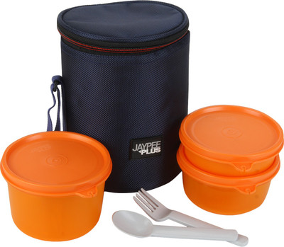 

Jaypee Plus Multi Decker 3 3 Containers Lunch Box(1100 ml), Orange