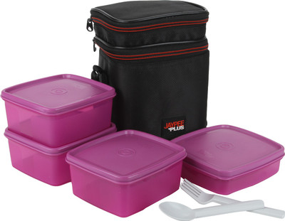 

Jaypee Plus Wonder Bag 4 4 Containers Lunch Box(2250 ml), Pink