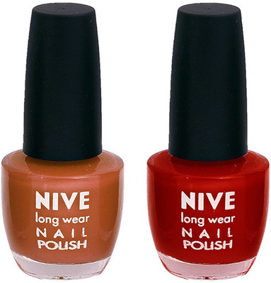 

Nive Colour Blast Nail Polish (Set of 2 Nail Polish) Brown,Red(Pack of 2)