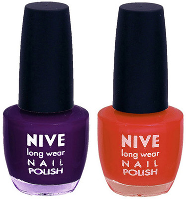 

Nive Colour Blast Nail Polish (Set of 2 Nail Polish) Purple,Brown(Pack of 2)
