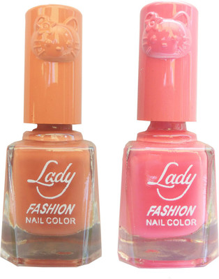 

Lady Fashion Colour Cap Insta Dry Nail polish (Evergreen Colours) Nude,Pink(Pack of 2)