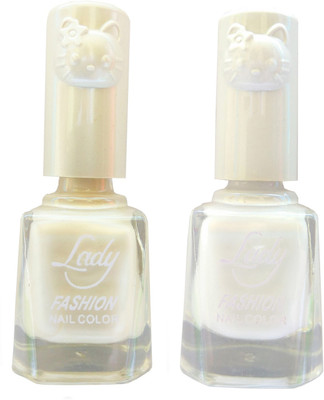 

Lady Fashion Colour Cap Insta Dry Nail polish (Evergreen Colours) Creamy White,White(Pack of 2)