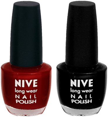 

Nive Colour Blast Nail Polish (Set of 2 Nail Polish) Red,Black(Pack of 2)