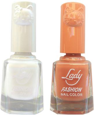 

Lady Fashion Colour Cap Insta Dry Nail polish (Evergreen Colours) White,Nude(Pack of 2)