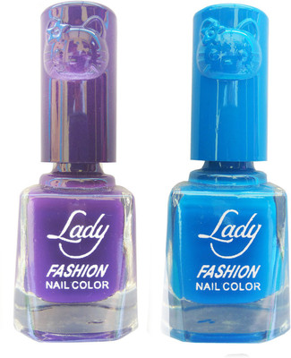 

Lady Fashion Colour Cap Insta Dry Nail polish (Evergreen Colours) Yellow,Blue(Pack of 2)