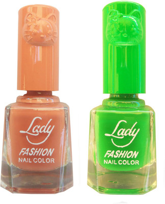 

Lady Fashion Colour Cap Insta Dry Nail polish (Evergreen Colours) Nude,Light Green(Pack of 2)