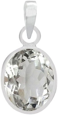 PTM Natural Certified Crystal (Isphetic) Gemstone 8.25 Ratti or 7.59 Carat for Male and Female Sterling Silver Pendant