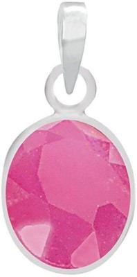 PTM Natural Certified Ruby (Manik) Gemstone 6.25 Ratti or 5.65 Carat for Male and Female Sterling Silver Pendant