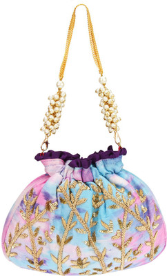 

D'oro Party Favour Draw String Bag (Sky Blue) Potli(Blue)