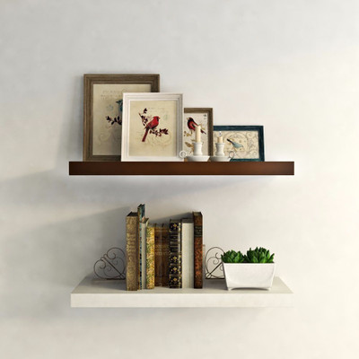 

Onlineshoppee Flotante Set of 2 MDF Wall Shelf(Number of Shelves - 2, Brown, White)