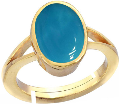 

Gemorio Turquoise Firoza 3cts or 3.25ratti Panchdhatu For Men Silver Turquoise Gold-plated Plated Ring