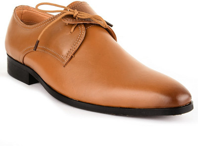 

Buckle Up Formal Leather Shoes Lace Up For Men(Tan