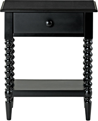 WOOD CREATION Engineered Wood End Table(Finish Color - Black)
