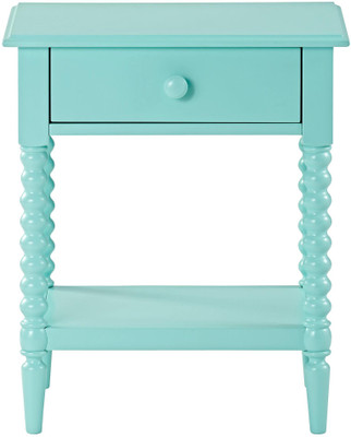 WOOD CREATION Solid Wood End Table(Finish Color - Green)