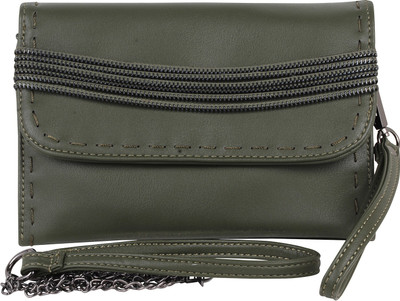 

Pink Rose Women Evening/Party Green PU Sling Bag