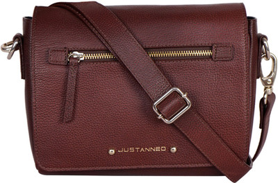 

Justanned Women Casual Brown Genuine Leather Sling Bag