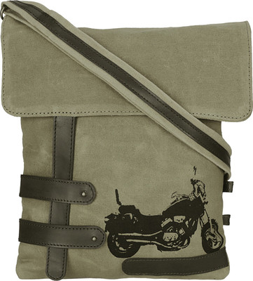 

NEUDIS Men & Women Casual Green Canvas Sling Bag