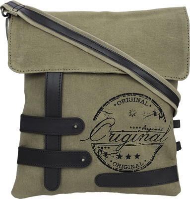

NEUDIS Men & Women Casual Green Canvas Sling Bag
