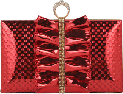 

Pink Rose Women Evening/Party Red PU Clutch