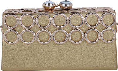 

Pink Rose Women Evening/Party Brown PU Clutch