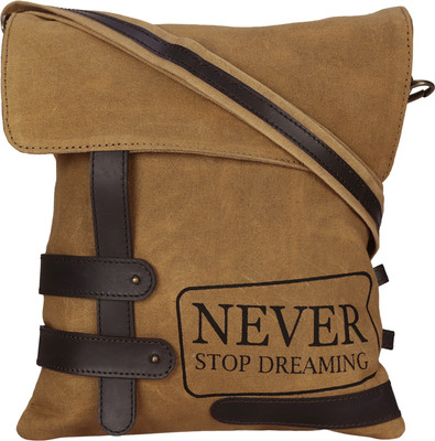 

NEUDIS Men & Women Casual Brown Canvas Sling Bag