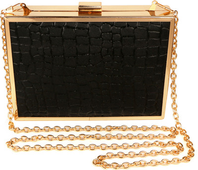 

Horra Women Evening/Party Black PU Clutch