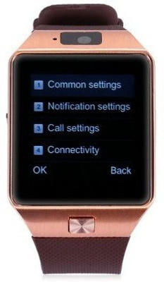 

Wonder World ™ Bluetooth Support SIM Card Phone Camera GSM/TF Men Wrist Gold Smartwatch(Black Strap Free Size)