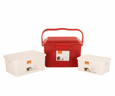 

Jaypee Plus Carry all basket, Keep all big & small, Multicolor (pack of 3) Storage Basket(Pack of 3)
