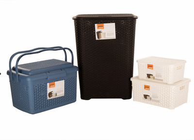 

Jaypee Plus Drop All-Laundary Basket & Baskets with lid, Multicolor (pack of 4) Storage Basket(Pack of 4)