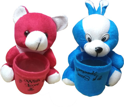 

Welo Teddy Bear with Attractive Pen Stand (20 cm) Pack of 2 - 20 cm(Multicolor)