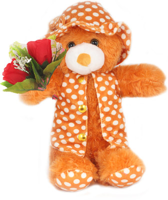 

Tickles Jacket Teddy With Rose124 - 35 cm(Brown)