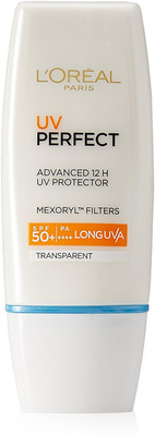 

L'Oreal Paris UV perfect Advanced 12H UV protector, Transparent - SPF 50 PA++++(30 ml)