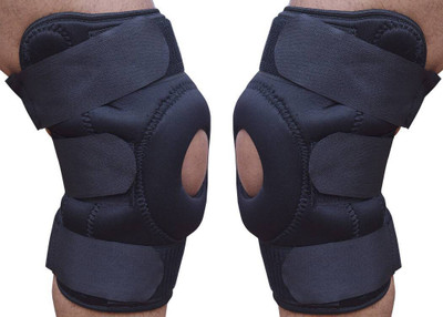 

Asfit Knee Cap Wraps Open Patella- Set of 2 Knee Support (, Black