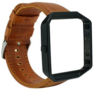 

Shopizone Leather Watch Band For Fitbit Blaze with Frame Brown color 22 mm Leather Watch Strap(Brown)
