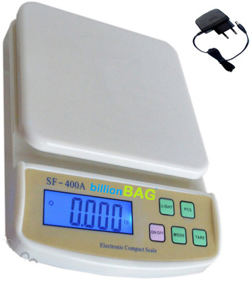 

Billionbag Multi Powered Advanced SF 400A with Adaptor 7 Kg Digital Household Use And Backlight Weighing Scale(White)