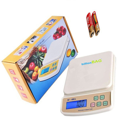 

Billionbag Compact Scale With Backlight SF 400A 5 Kg With Battery Digital Multi-Purpose Kitchen Weighing Scale(White)