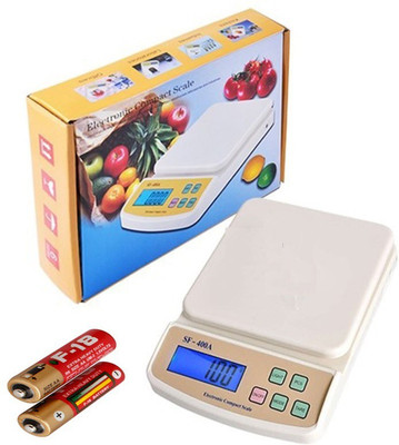 

Billionbag Fine Quality ABS SF 400A 10Kg With Battery with Diff. Weighting Units Digital Multi-Purpose Kitchen Weighing Scale(White)
