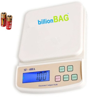 

Billionbag Compact Scale With Backlight SF 400A 7 Kg With Battery Digital Multi-Purpose Kitchen Weighing Scale(White)