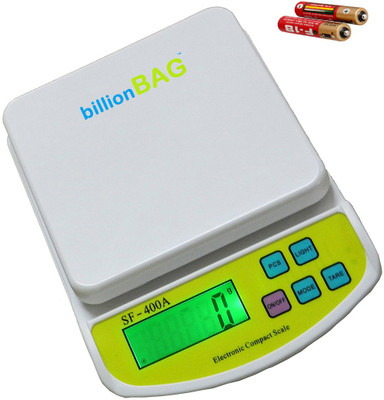 

Billionbag Advanced SF 400A 7 Kg With Battery Digital Household Use And Backlight Weighing Scale(White)