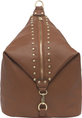 

20 Dresses Tan side stepped by studs 12.2 L Backpack(Brown)