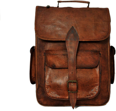 

CraftShades Handmade Leather Backpack 15 L Backpack(Tan, Brown), Brown;tan