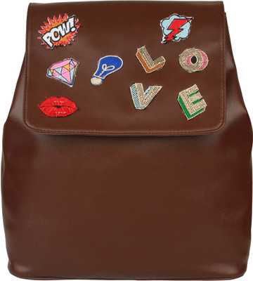 

20 Dresses Love patched up 15.5 L Backpack(Brown)