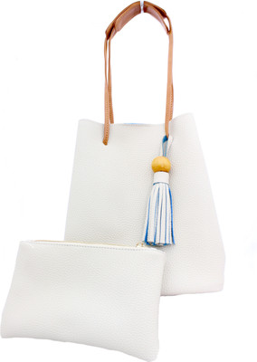 

Bagclan Bucket White Shoulder Bag(White, 5 inch)