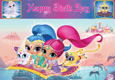 

PARTY PROPZ SHIMMER & SHINE WALLPAPER / BACKDROP 5FT-7FT Banner(0.71 ft, Pack of 1)