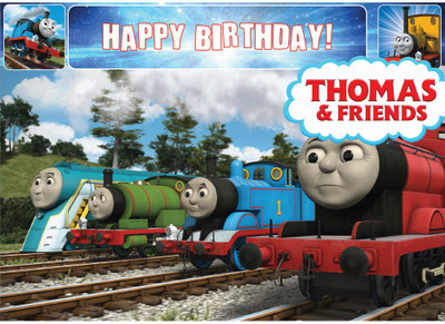 

PARTY PROPZ THOMAS THEME BACKDROP / WALLPAPER 5FT-7FT Banner(0.71 ft, Pack of 1)