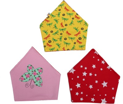 KABOOS Cotton Multicoloured Bandana Bibs Combo 3- Set of 3(Multicolor)