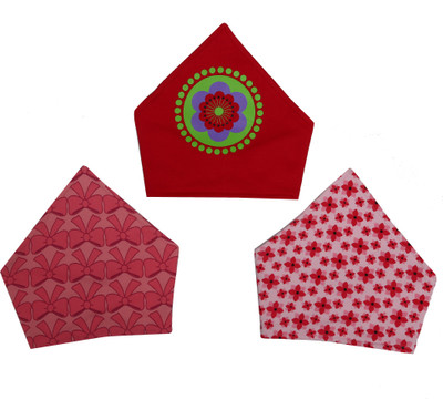 KABOOS Kaboos Multicoloured Cotton Bandana Bibs Set of 3(Multicolor)