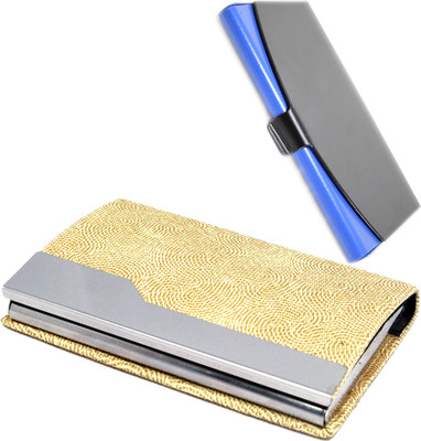 

Stealodeal Beige With Black-Blue Stainless Steel 30 Card Holder(Set of 2, Multicolor)